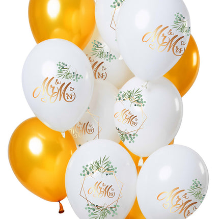 Ballons de mariage Mr & Mrs 30cm 12pcs