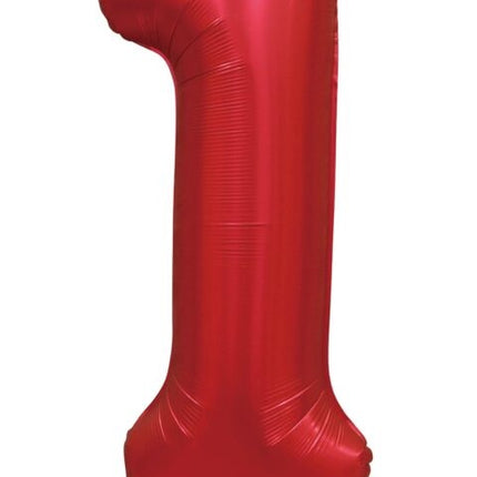 Ballon numéro rouge 1 an brillant 86cm