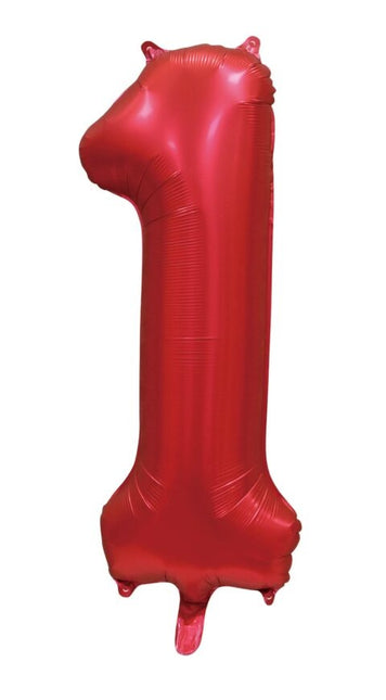Ballon numéro rouge 1 an brillant 86cm