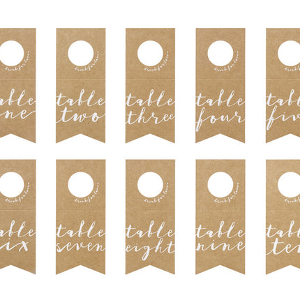 Numéro de table Pendants de bouteille 18.5cm 10pcs