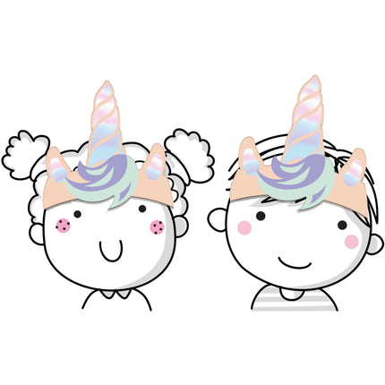 Chapeaux de fête Licorne Papier arc-en-ciel 6pcs