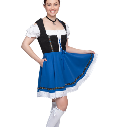 Robe Dirndl Oktoberfest Noir Bleu Dames