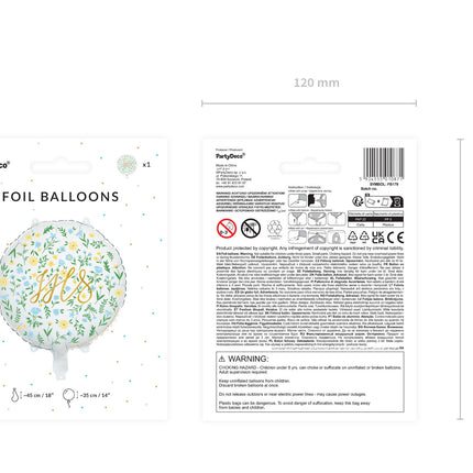 Ballon à l'hélium Ihs vide 45cm