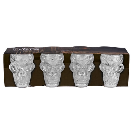 Verres à shot d'Halloween Crâne 50ml 4pcs
