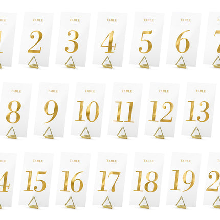 Numéros de table Chiffres d'or 12cm 20pcs