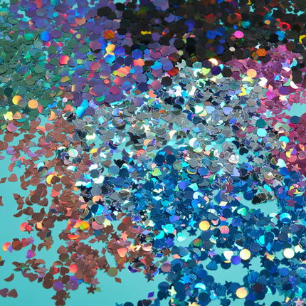 Moon Glitter Paillettes holographiques Formes argentées 3g