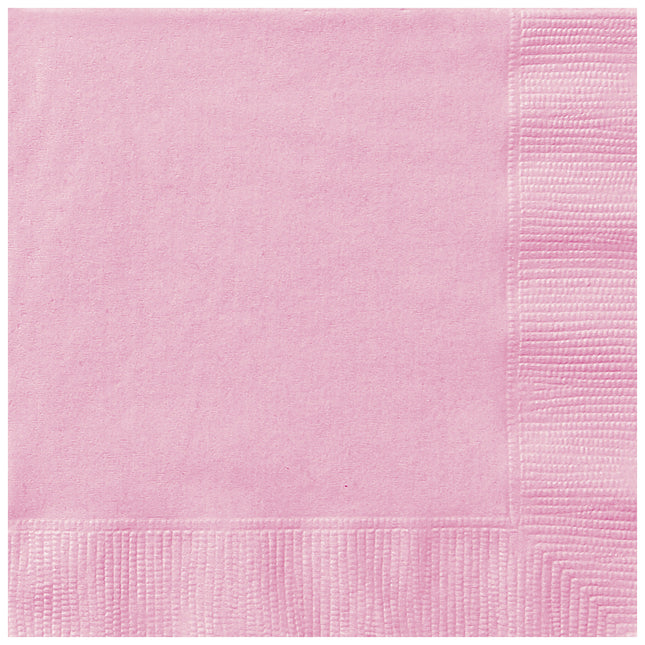 Serviettes de table rose pâle 2 couches 33cm 20pcs