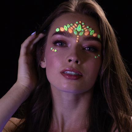 Moon Glow Bijoux de visage phosphorescents dans l'obscurité Flamant rose