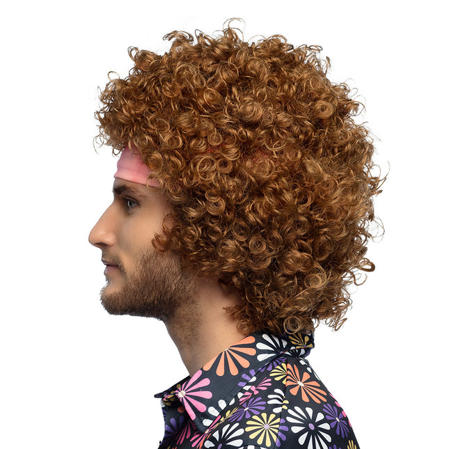 Perruque hippie orange