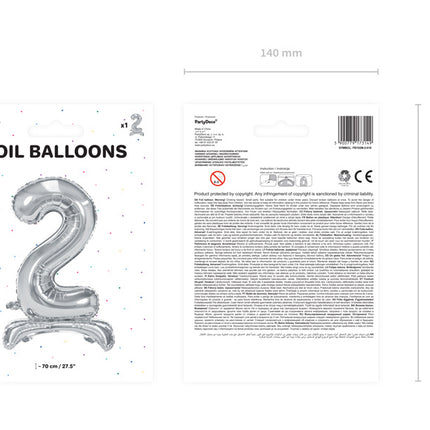 Ballon de baudruche Figure 2 Argent Standard Vide 70cm