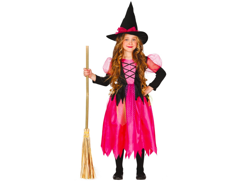 Costume d'Halloween Enfant Sorcière Rose
