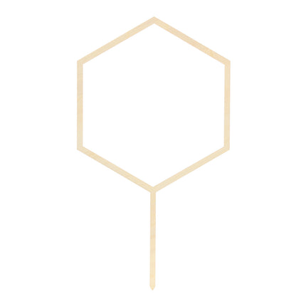Décor de gâteau Hexagone Bois 24cm
