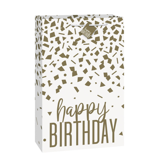 Sac cadeau Happy Birthday Gold Confetti