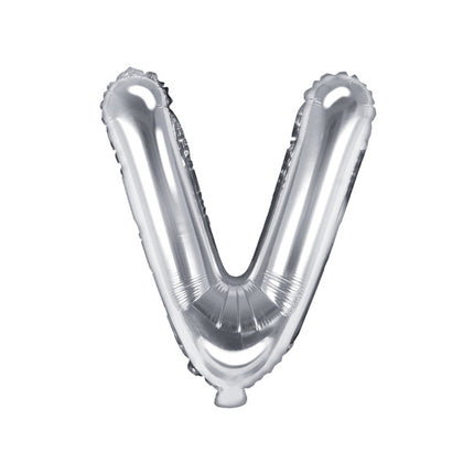 Ballon de baudruche Lettre V Argent Vide 35cm