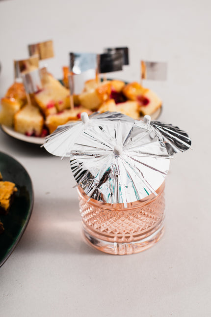 Bâtons de cocktail argentés Parasol 10cm 10pcs