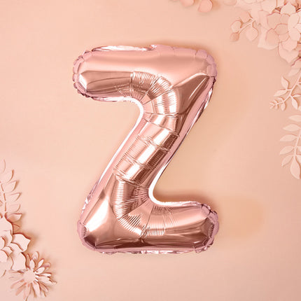 Ballon de baudruche Lettre Z Rose Or Vide 35cm