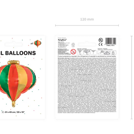Ballon à l'hélium boule de Noël vide 51cm