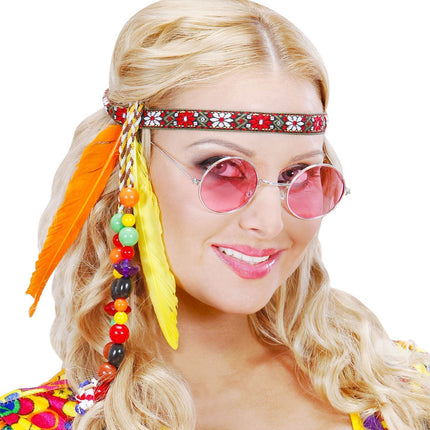 Bandeau hippie perles et plumes