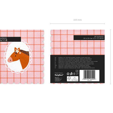 Serviettes de table cheval 33cm 12pcs