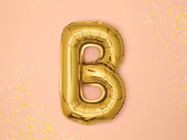 Ballon de baudruche Lettre B Or Vide 35cm