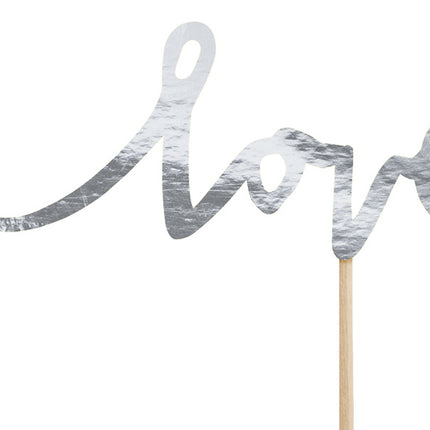 Décor de gâteau Love Silver 13cm 6pcs