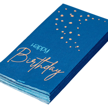 Serviettes de table Happy Birthday Bleu 33cm 10pcs