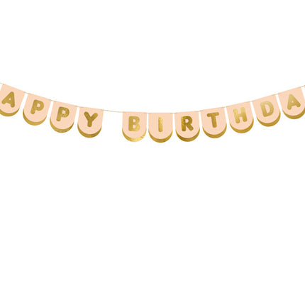 Guirlande de lettres Happy Birthday Rose 1.5m