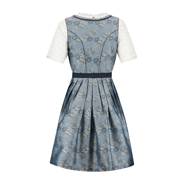 Blue Silver Dirndl Dress Oktoberfest Ladies 2 Piece