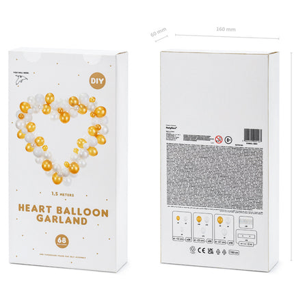 Arche de ballon Coeur Blanc 11 pièces