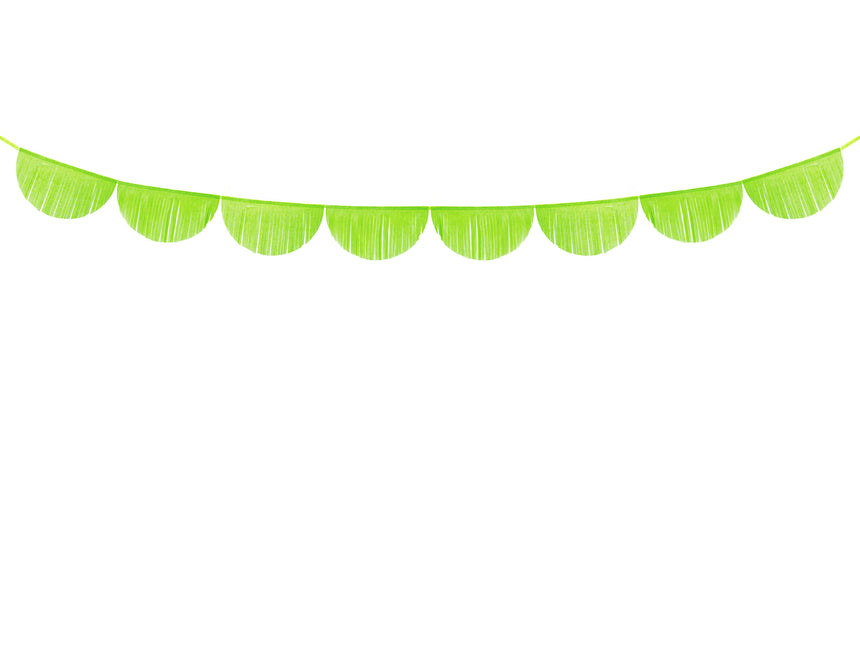 Guirlandes vert lime Frange en crêpe ronde XL 3m