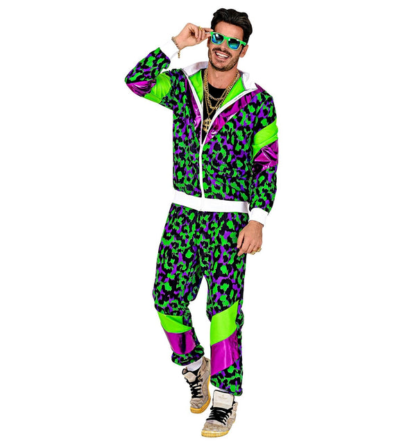 Tracksuit Neon 80S Faulty Neon Green Animal Print
