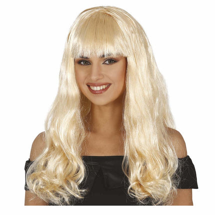 Perruque blonde cheveux longs