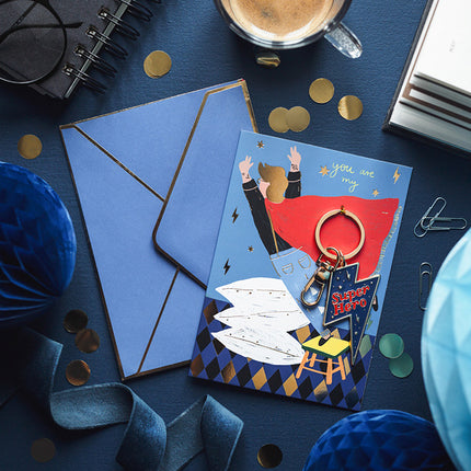 Carte de vœux Porte-clés Super Héros 16cm