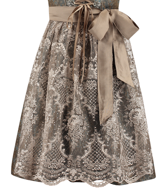 Vert Dirndl Robe Oktoberfest Femme Jaquard