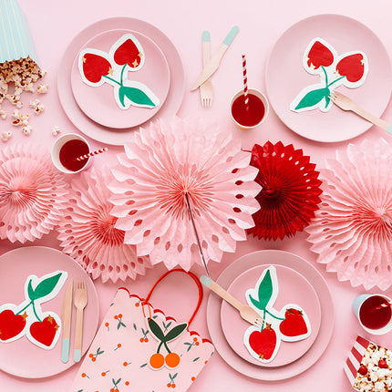 Bols à pop-corn vert menthe à rayures dorées 12.5cm 6pcs