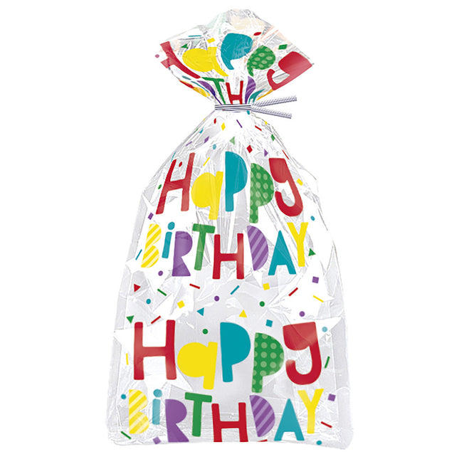 Sacs en cellophane Joyeux anniversaire 28cm 20pcs
