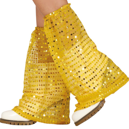 Jambières dorées paillettes organza