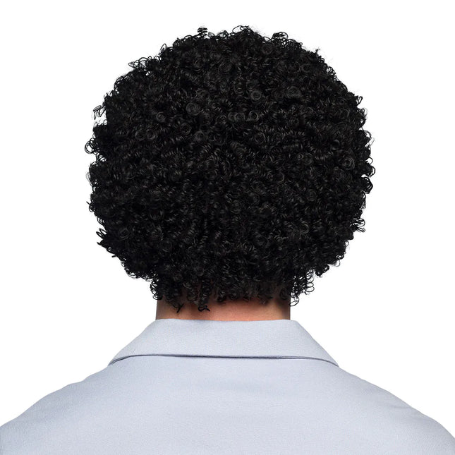 Perruque noire boucles