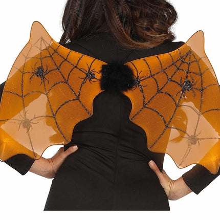 Chauve-souris orange à ailes d'Halloween 60cm