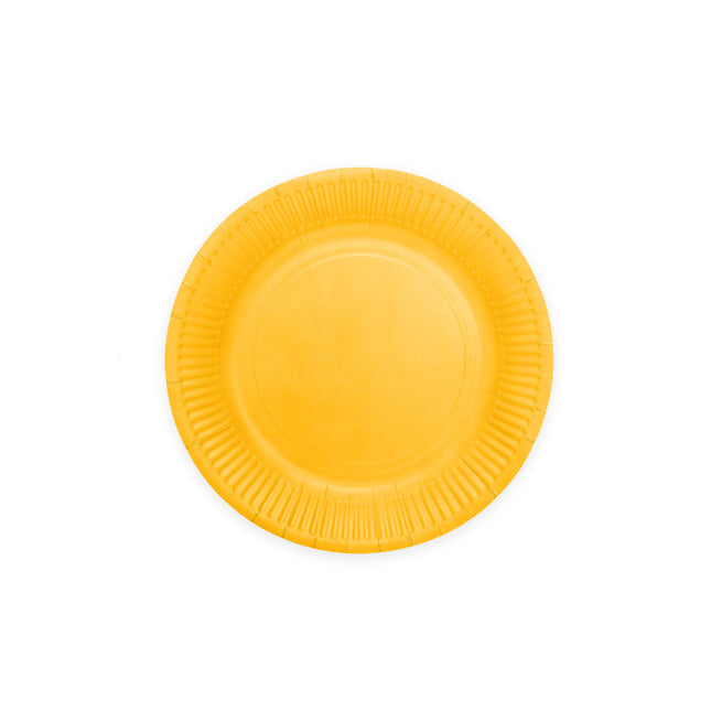 Assiettes jaunes en papier 18cm 20pcs