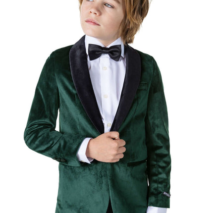 Blazer en velours vert foncé Garçon <tc>OppoSuits</tc>