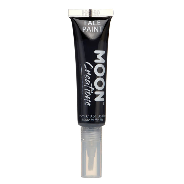 <tc>Moon Creations</tc> Peinture pour le visage avec pinceau applicateur Noir 15ml