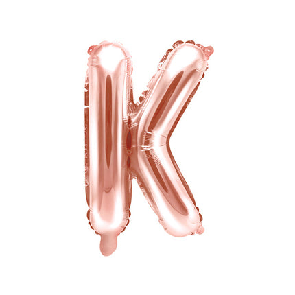 Ballon de baudruche Lettre K Rose Or Vide 35cm