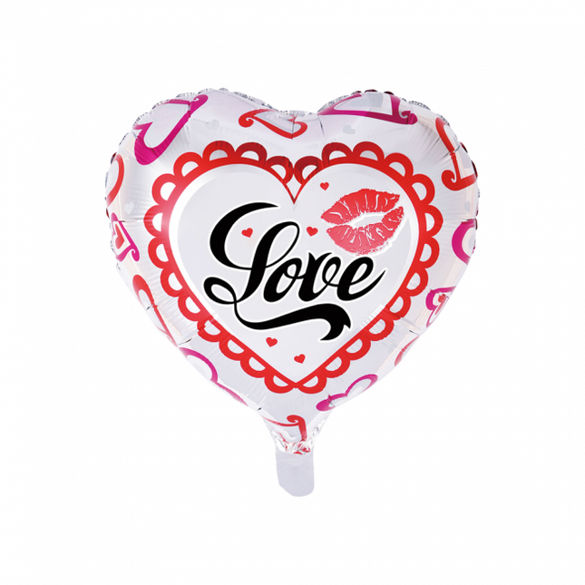 Ballon à l'hélium Heart Love Kiss 45cm vide