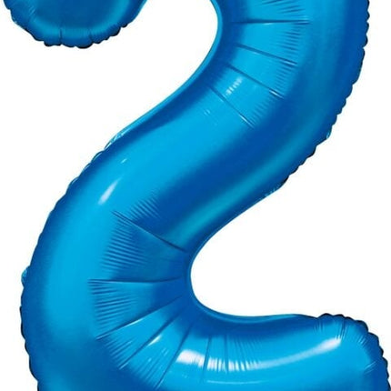 Ballon numéro bleu 2 ans brillant 86cm