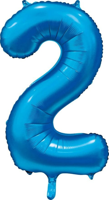 Ballon numéro bleu 2 ans brillant 86cm