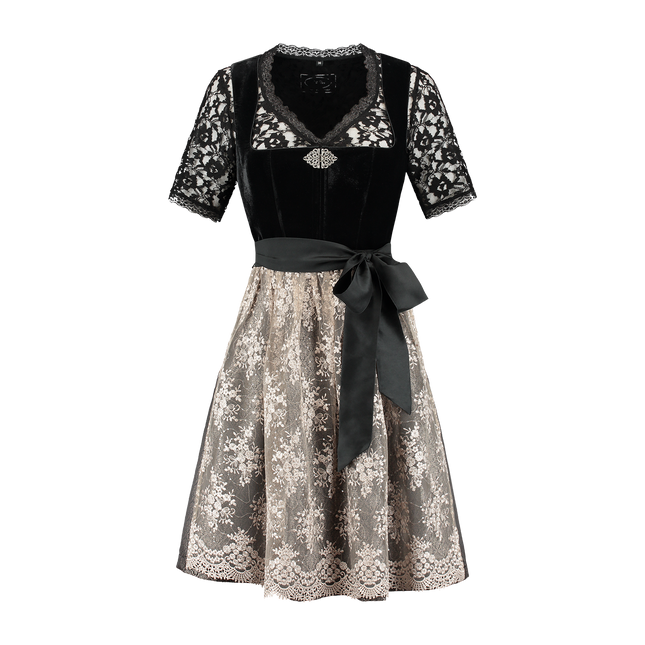 Robe Dirndl noire Oktoberfest Ladies Velvet