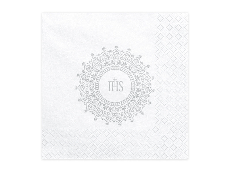 Serviettes de Communion Argent 33cm 20pcs