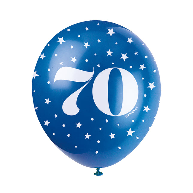 Ballons 70 ans Confetti 30cm 5pcs