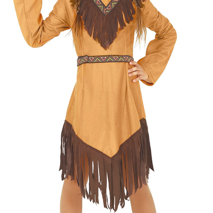 Costume de fille indienne marron